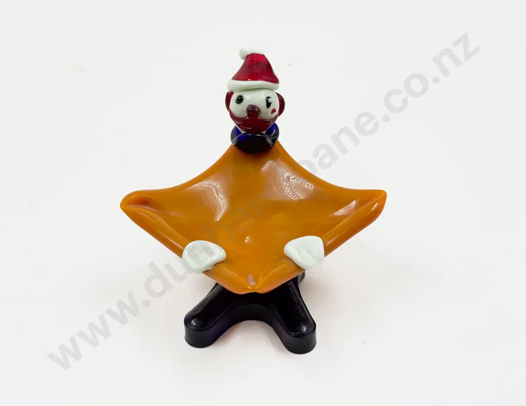 Mid C20th Novelty Glass Clown Ashtray Image 1++