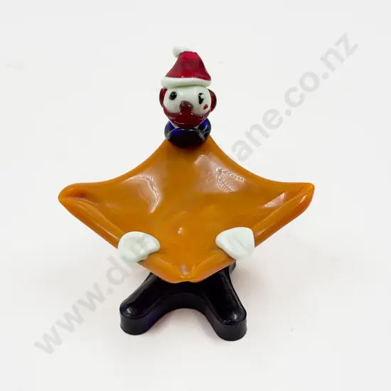 Mid C20th Novelty Glass Clown Ashtray