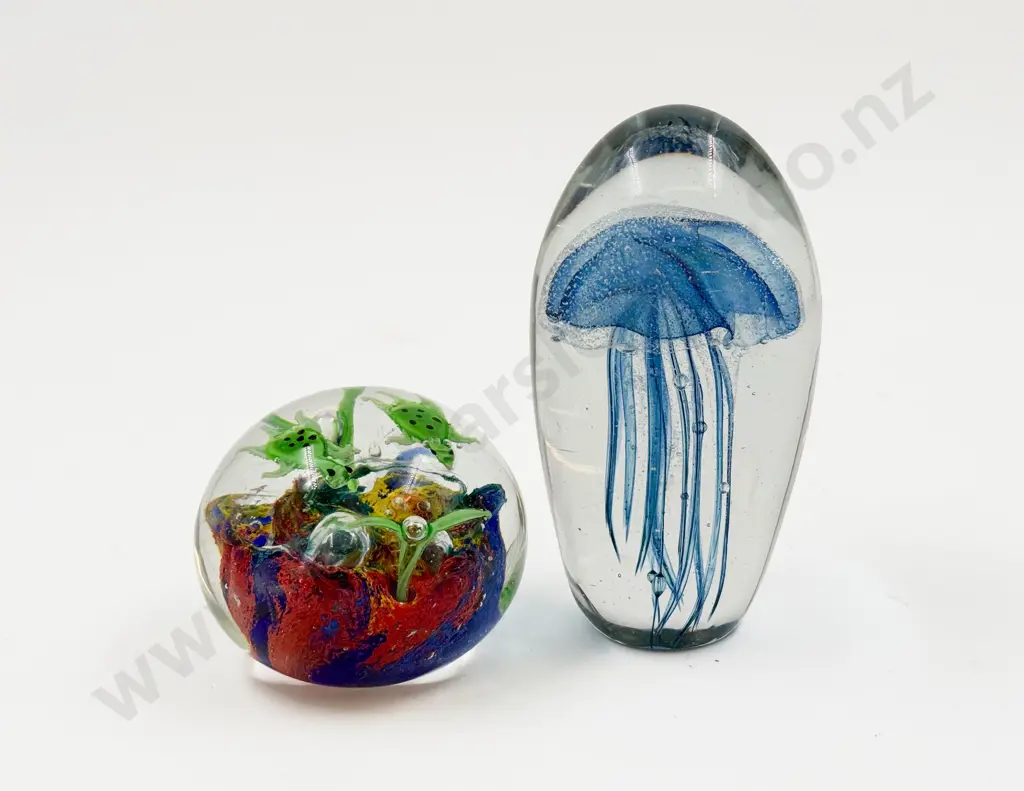 Two Studio Glass Paper Weights Image 1++