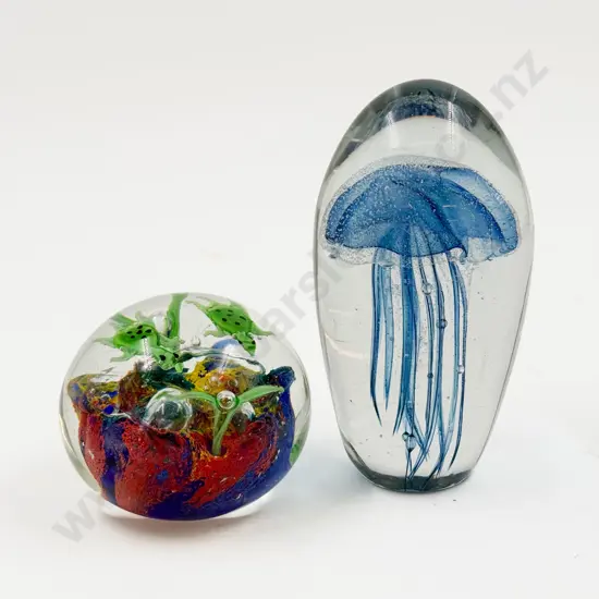 Two Studio Glass Paper Weights