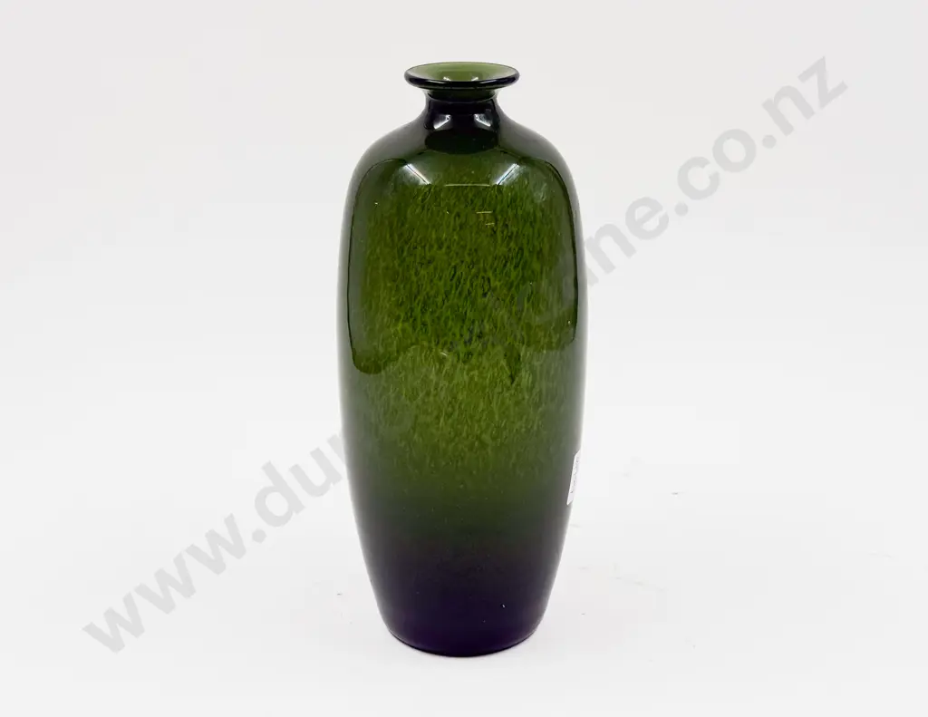 Studio Glass Bottle Vase in Green - Norway Image 1++