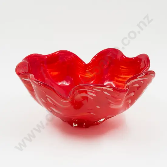 Mid C20th Murano Orange Speckled Encased Table Bowl