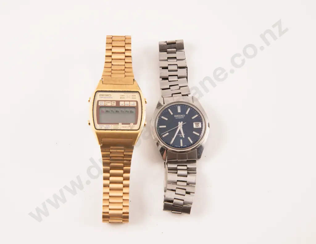 Seiko Automatic Wristwatch and Seiko Digital Chronograph Image 1++