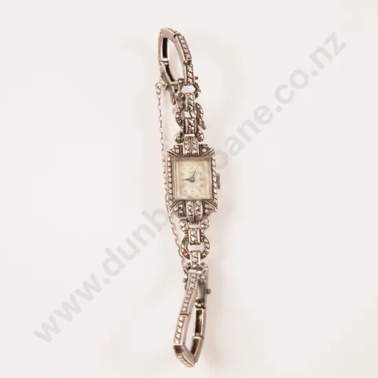 .925 Silver and Marcasite Ladies Wrist Watch