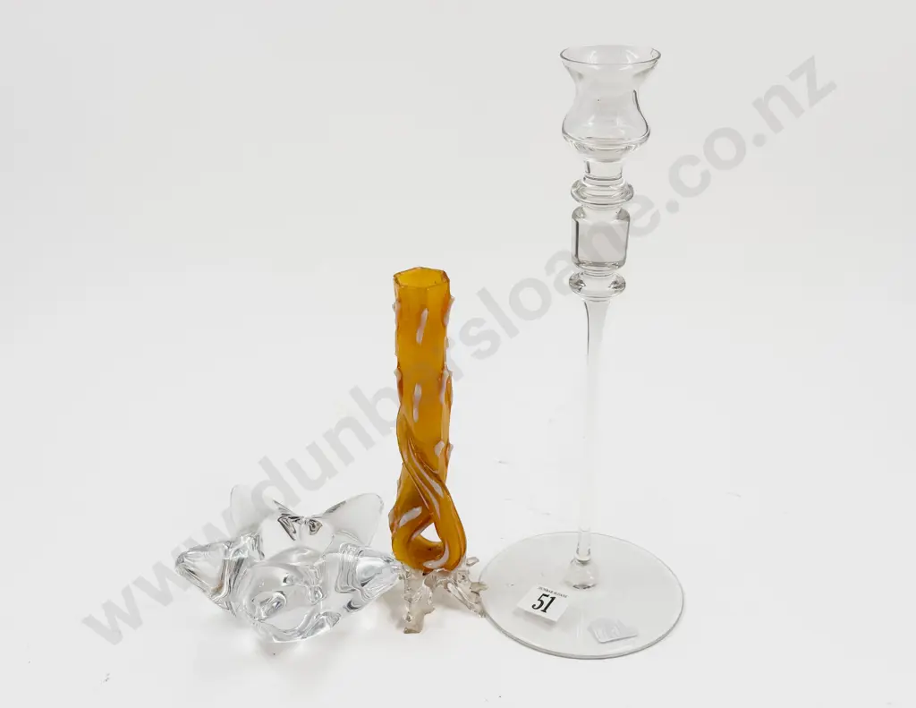 Orrefors Candle Stand with Candle Holder and Victorian Posey Vase Image 1++