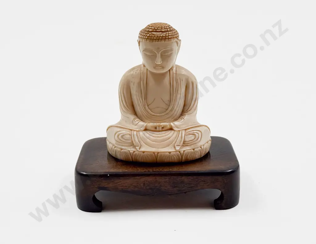Signed Carved Ivory Buddha Image 1++
