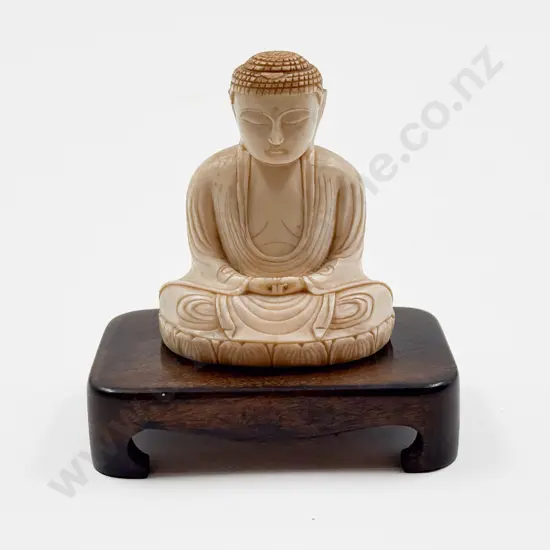 Signed Carved Ivory Buddha