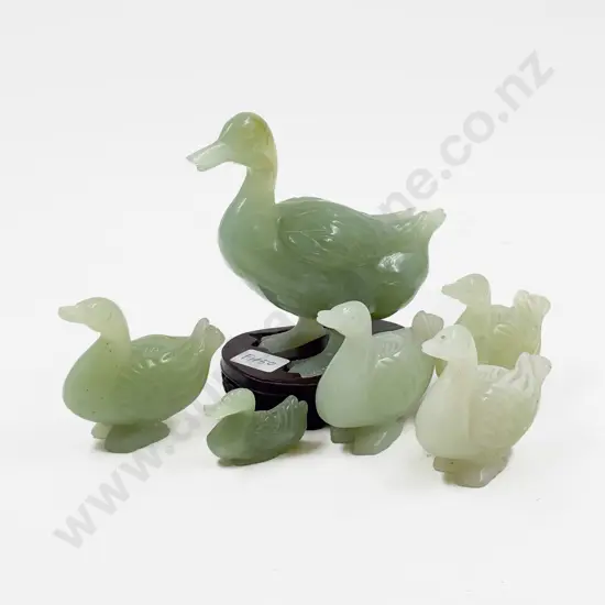 Jade Style Duck and Five Smaller