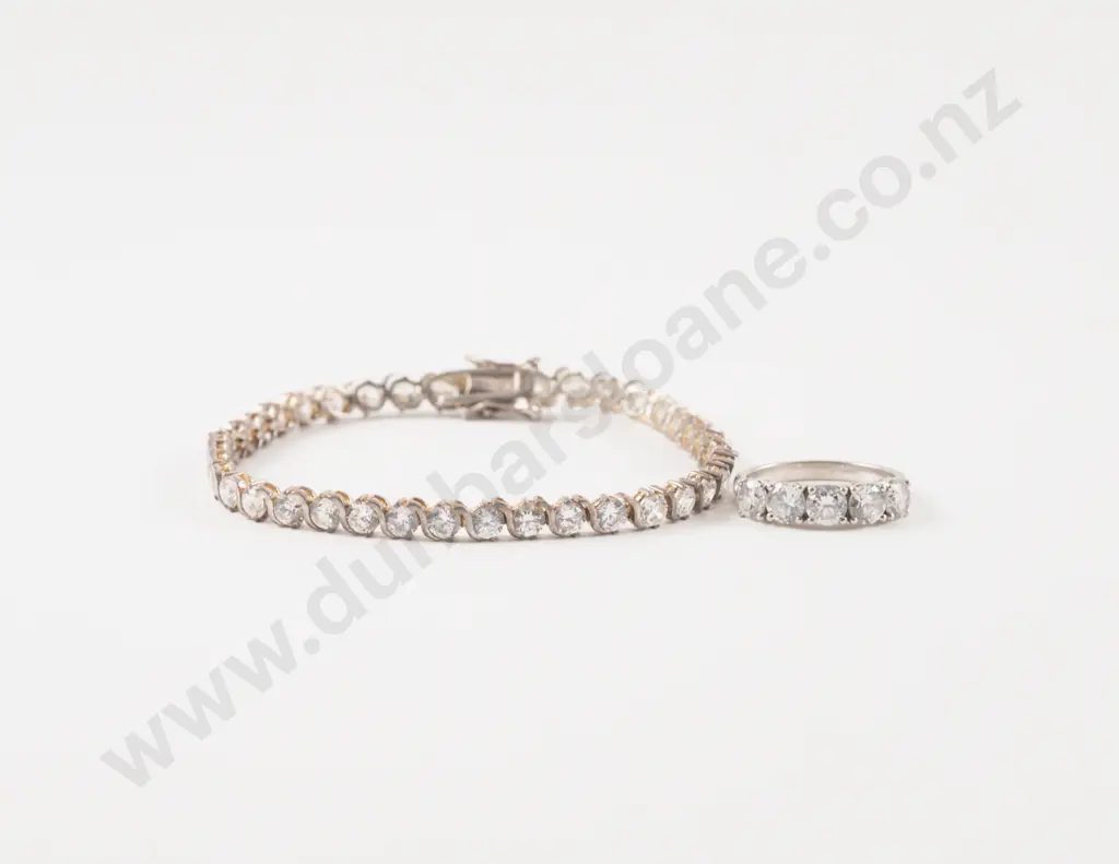 S/S Cubic Zirconia Bracelet with Michael Hill Jeweller S/S Ring Image 1++