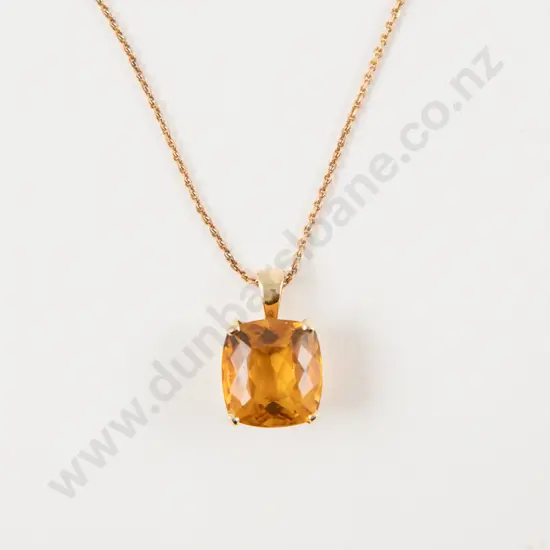 9ct Mounted Citrine Pendant