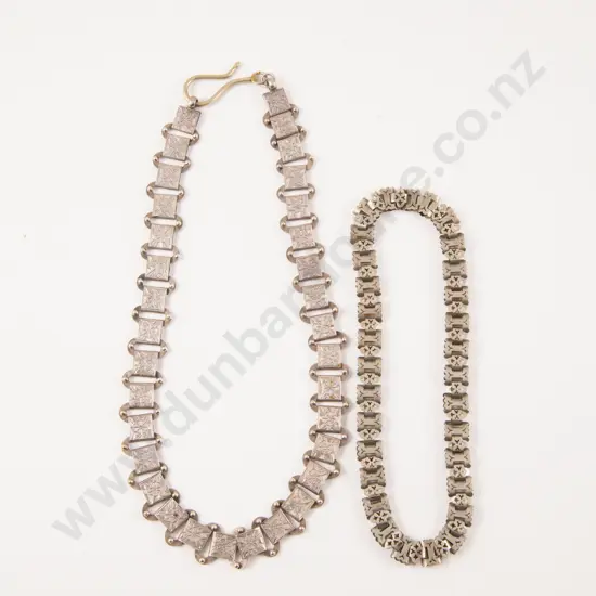 Two Victorian S/S and Silver Plated Fancy Collar Neck Chains
