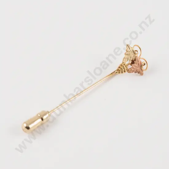 9ct Yellow and Rose Gold Grape and Leaf Stick Pin