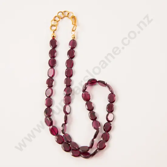 Single Strand Uniform Garnet Bead Necklace