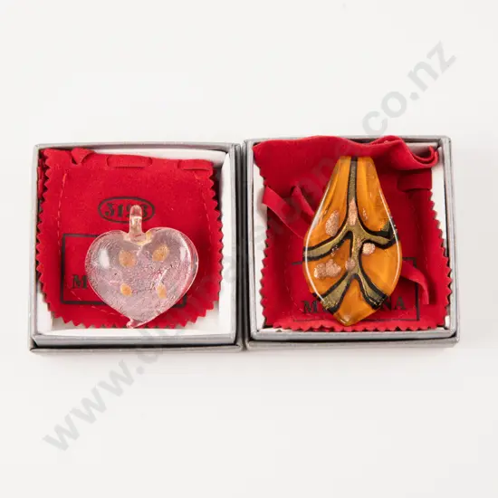 Two Murano Glass Made in Italy Pendants