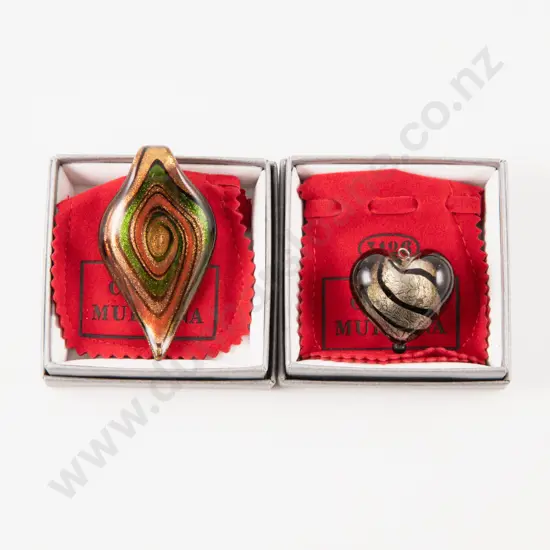 Two Murano Glass Made in Italy Pendants