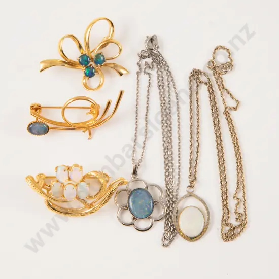 Collection of Silver Plated Opal Jewellery