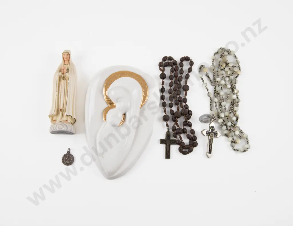 Two Rosary with statue and Wall Plaque etc Image 1++