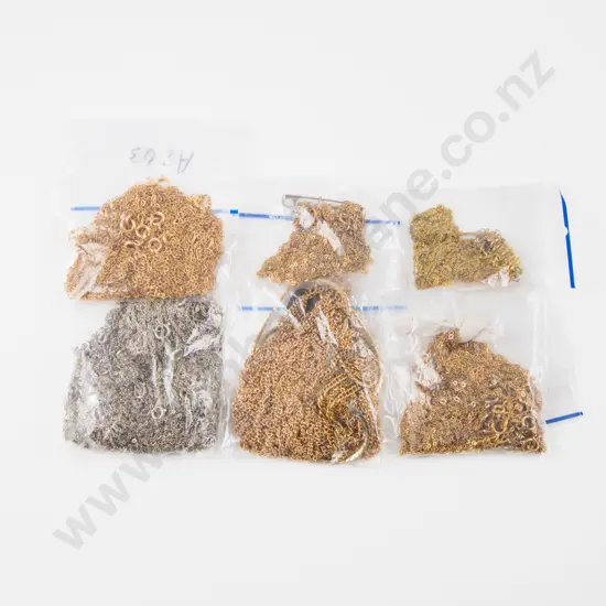 Vintage Retail Stock Qty of Silver and Gold Plated Neck Chains approx 300gms