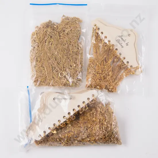 Vintage Retail Stock Qty of Gold Plated Neck Chains approx 300gms