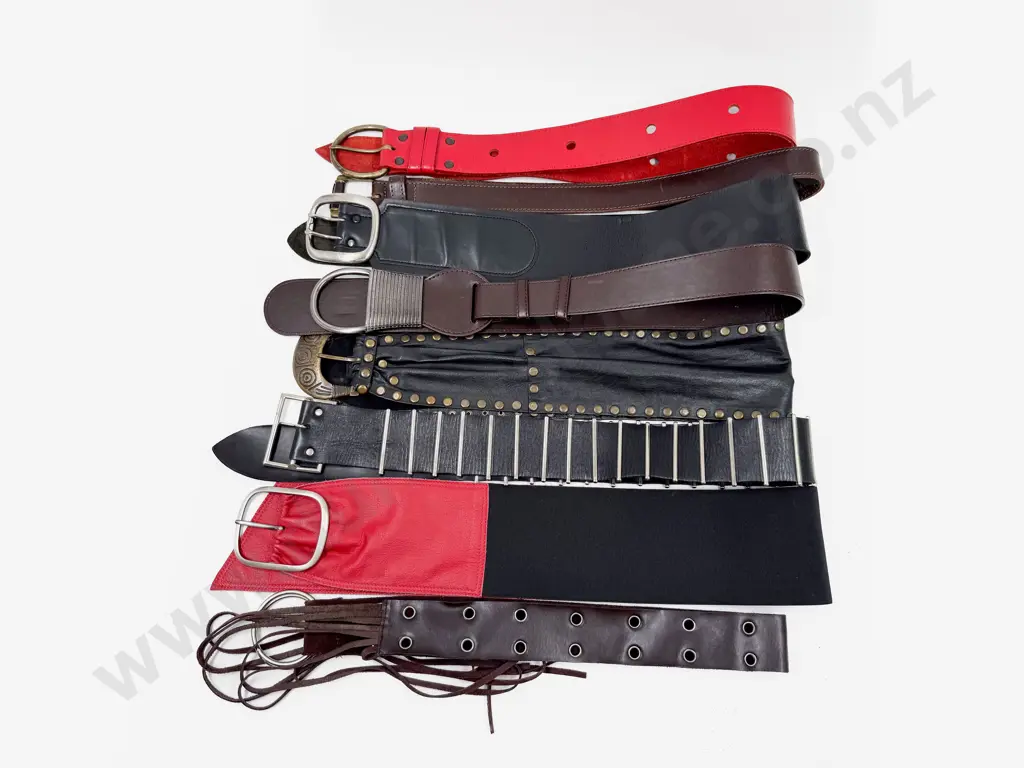 Qty Vintage Leather and Various Belts Image 1++