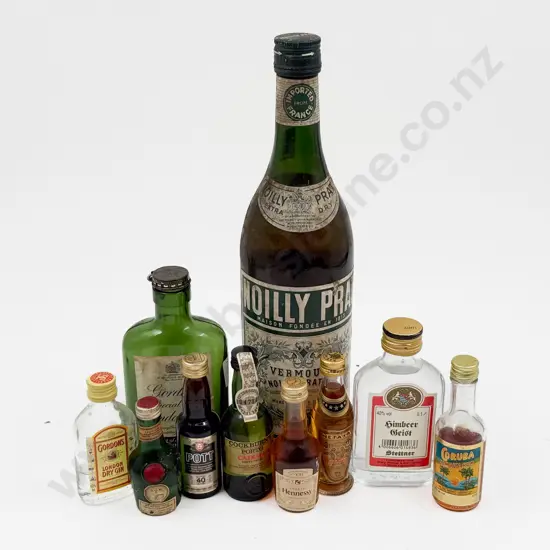 Qty of Assorted Alcohol Miniatures with Bottle of Vermouth
