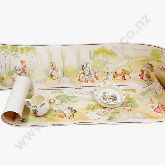 Two Pieces of RD Bunnykins together with Loose Beatrix Potter Prints