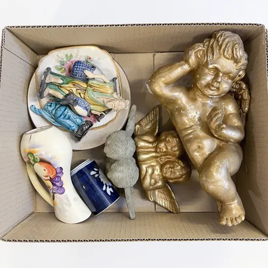 Qty of Assorted Including Decorative Cherub Ornaments