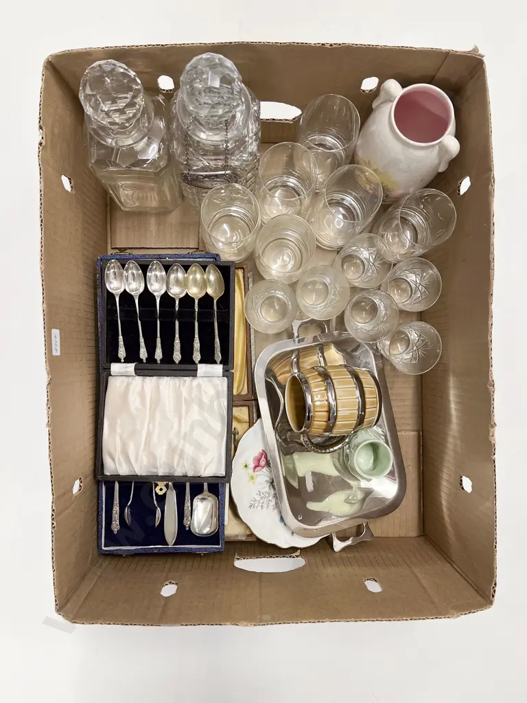 Quantity of Assorted incl Boxed Cutlery with Decanters & Glassware etc Image 1++