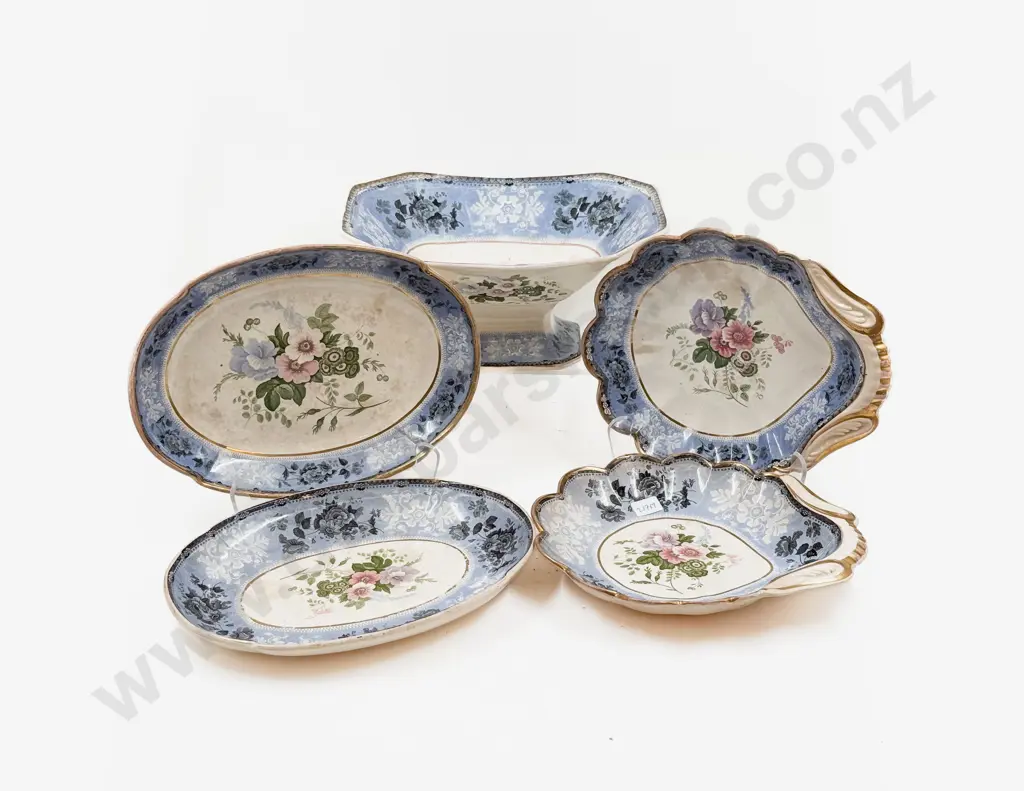 Five Piece Set of Floral Decorated Ceramics Image 1++