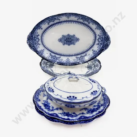 Quantity of Assorted Blue & White Ashets together with Tureen
