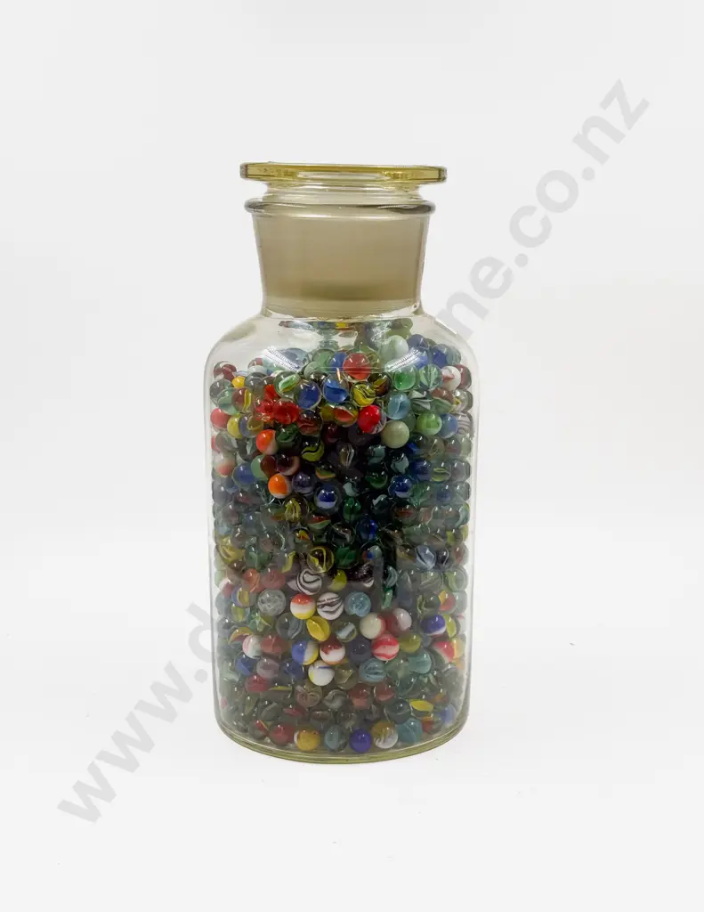 Large Chemist Bottle with Assorted Marbles Image 1++