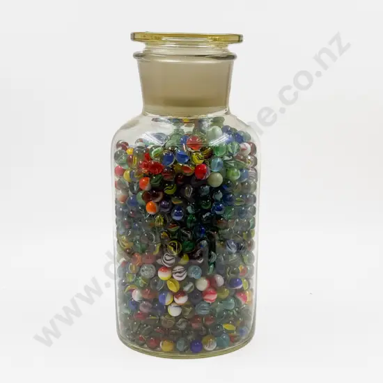 Large Chemist Bottle with Assorted Marbles