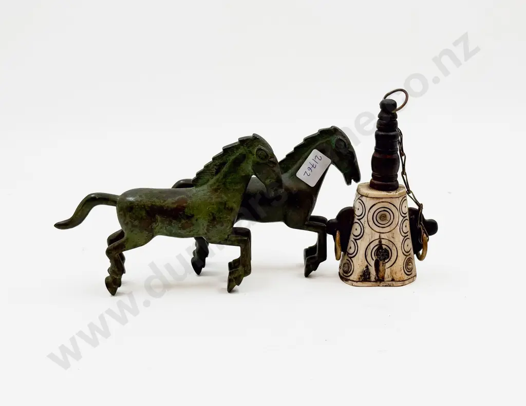 Pair of Bronze Style Horses & Other Image 1++