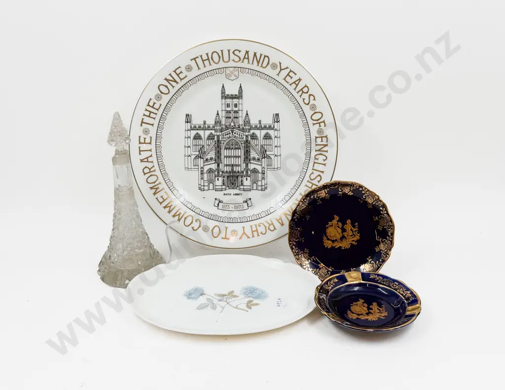 Aynsley Comm Plate & Assorted China together with Glass Scent Bottles (Faults) Image 1++