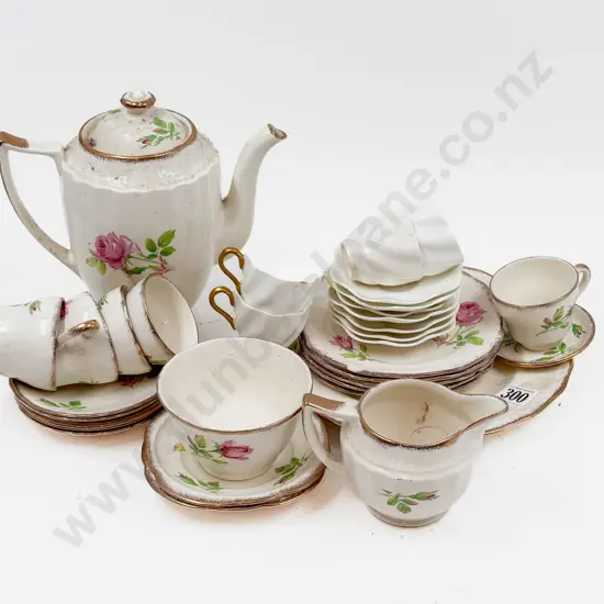 Rose Pattern Coffee Set together with Coalport Demi Tasse Cups & Saucers