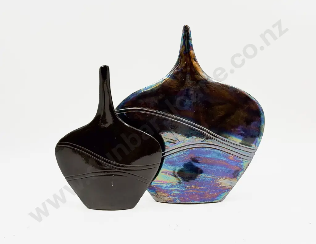 Patti Meads Oil Glazed Flat Form Vase together with Smaller Similar Example Image 1++