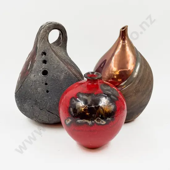 Pottery Form & Two Vases