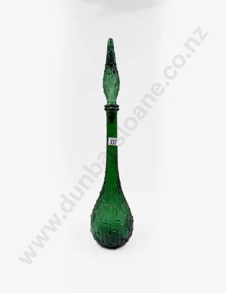 Mid Century Green Glass Genie Bottle *please note photo change* Image 1++