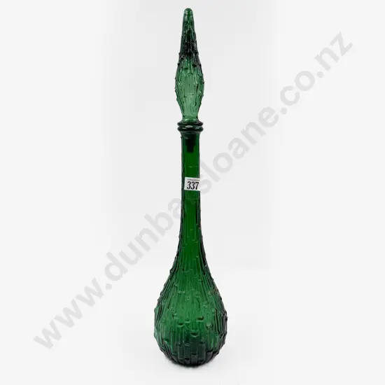 Mid Century Green Glass Genie Bottle *please note photo change*