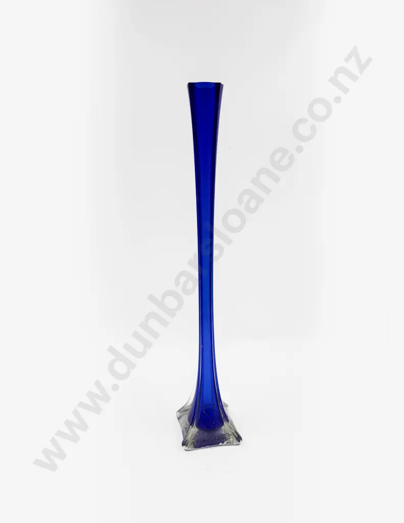 Blue Glass Single Stem Orchid Vase Image 1++