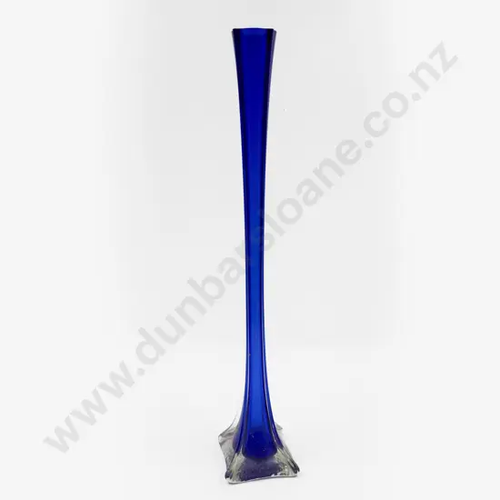 Blue Glass Single Stem Orchid Vase