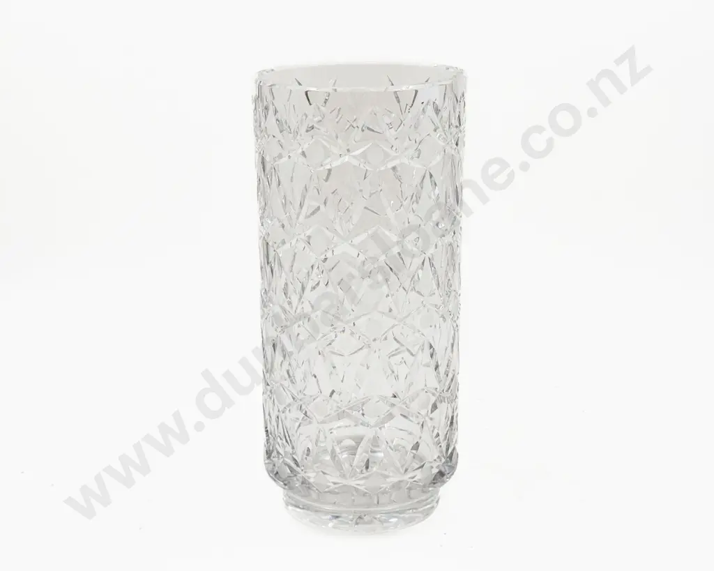 Large Cylindrical Heavy Crystal Vase Image 1++