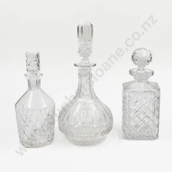 Three Assorted Decanters