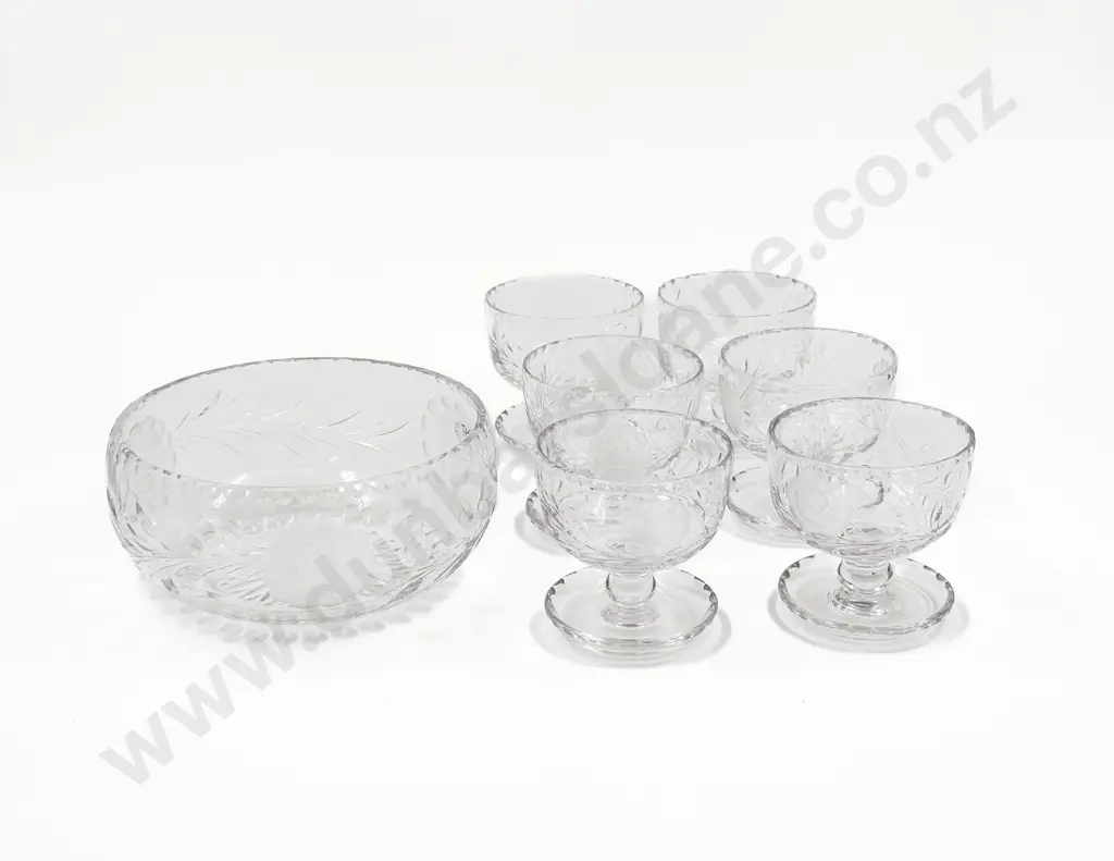 Seven Piece Crystal Dessert Set Image 1++