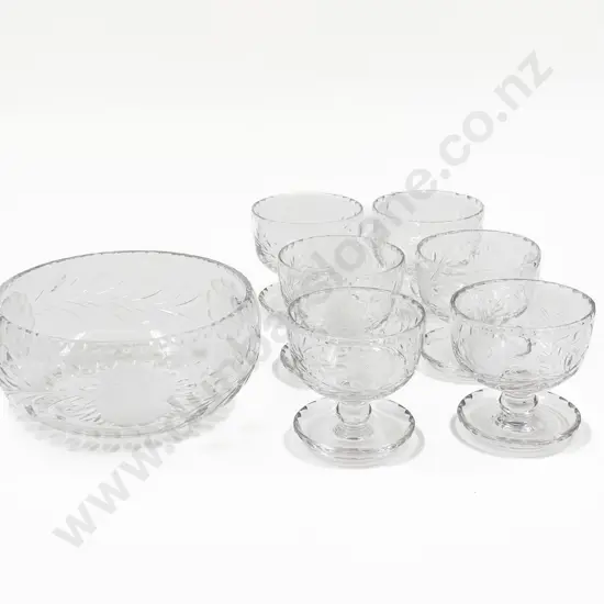 Seven Piece Crystal Dessert Set