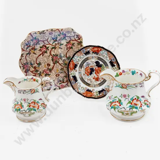 Graduated Pair of Floral Decorated Jugs together with Maling Plate & Other