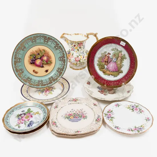 Hammersley Floral Jug & Assorted Fancy China Plates