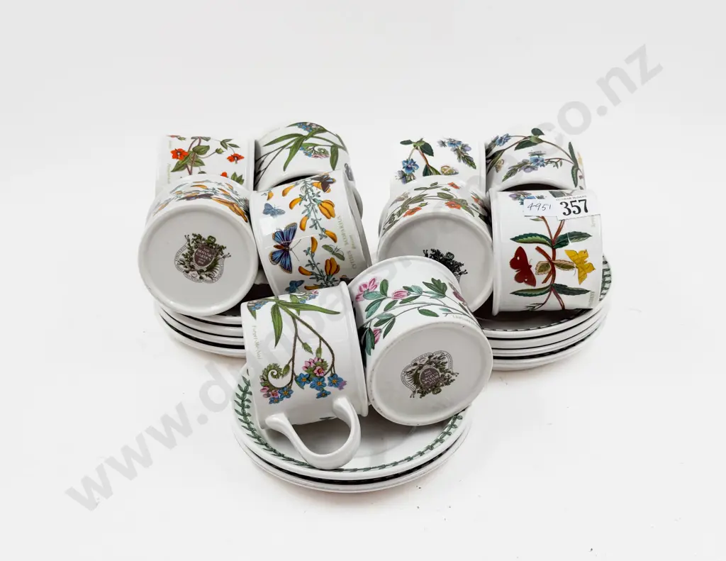 Ten Portmerion Mugs & Saucers Image 1++