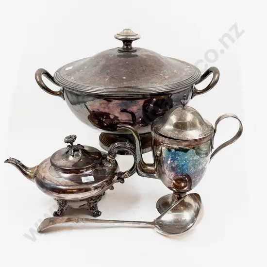 Large S/P Double Handled Tureen together with Other S/P