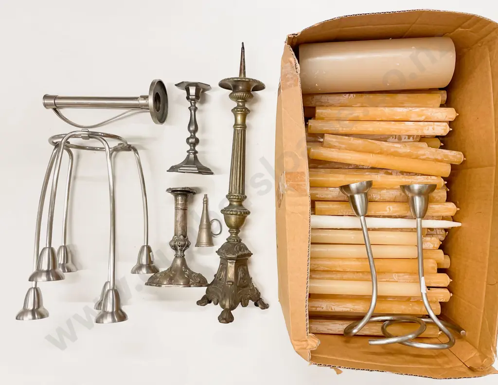 Quantity of Assorted Candelabras & Candle Holders incl Large Quantity of Assorted Candles Image 1++